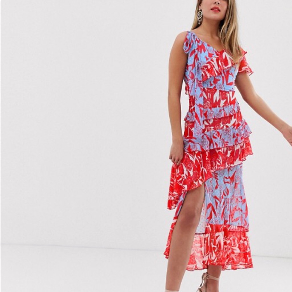 ASOS dress red and light blue - Picture 3 of 8